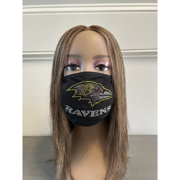 Baltimore Ravens Bling Rhiestone Face Mask Front Logo - Picture 1 of 11